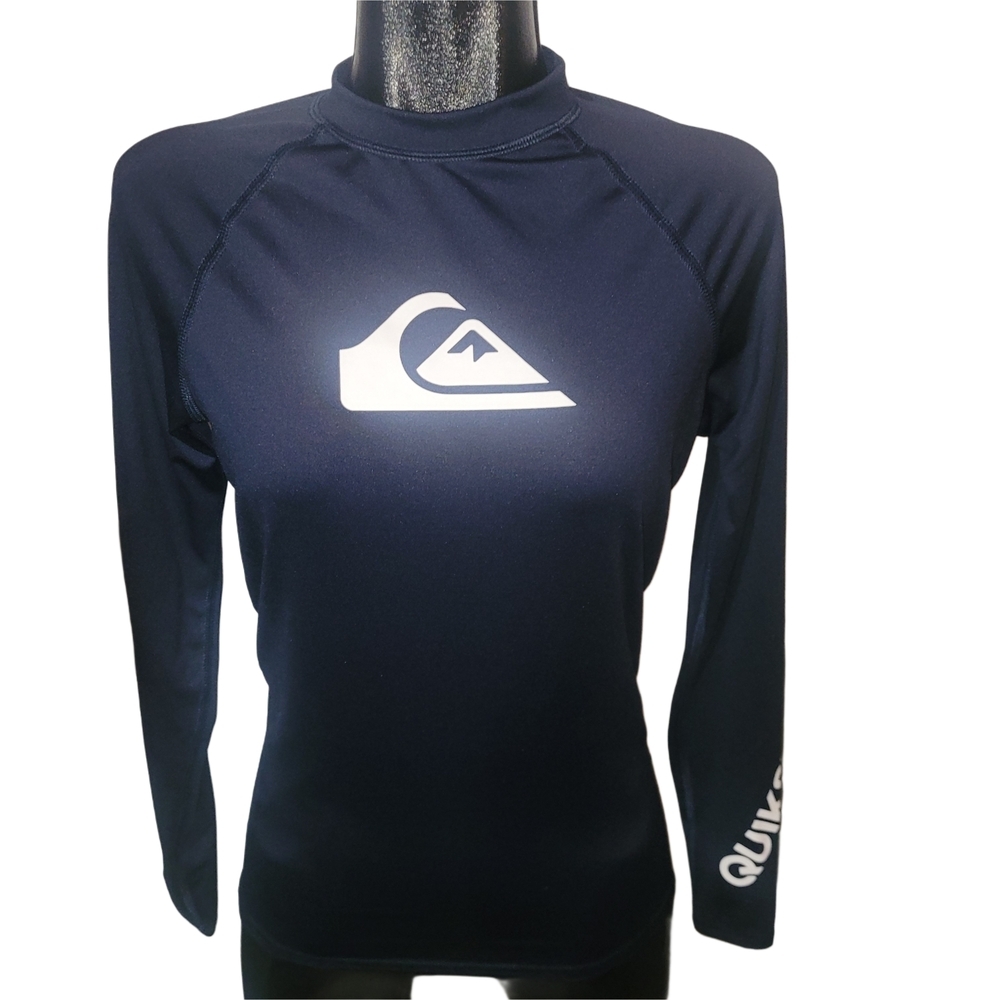 Quiksilver Navy Long Sleeve Rashguard Activewear Surf Unisex Top M